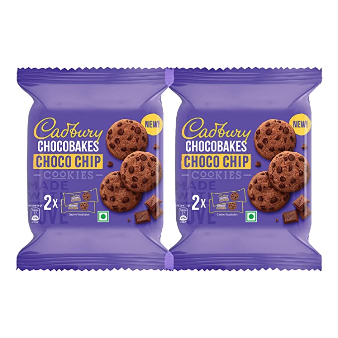 Cadbury Chocobakes Choco Chip Cookies, 167g Pack of 2