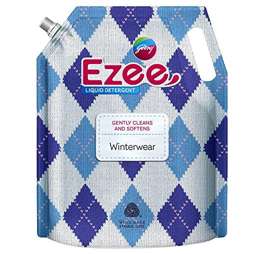 Godrej Ezee Liquid Detergent 2 Kg Pouch For Winter-Wear, Added Conditioner, No Soda Formula, Woolmark Certified
