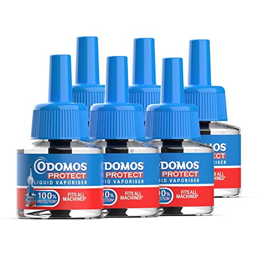 Odomos Protect Mosquito Repellent Liquid Vaporiser Refill (Pack of 6) | Fits all standard machines | Kills Dengue mosquitoes