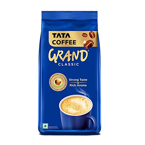 Tata Coffee Grand Classic Instant Coffee | Strong Taste & Rich Aroma | With Flavour Locked Decoction Crystals | 200G Pouch
