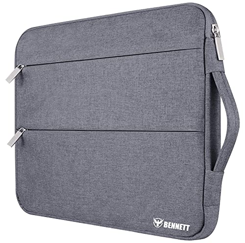 Bennett Khadi + Polyester Drax Laptops Bag Sleeve Case Cover Pouch for 15.6 inches 39cm Laptop Apple/Dell/Lenovo/ASUS/Hp/Samsung/Mi/MacBook/Ultrabook/Thinkpad/Idea pad/Surfacepro (Grey)