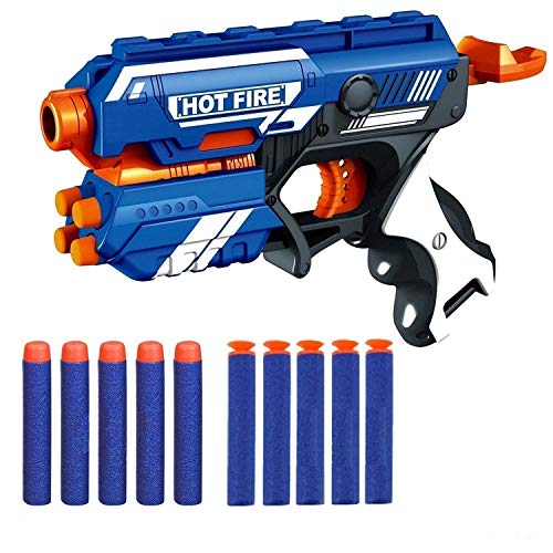 Jack Royal Blaze Storm Foam Blaster Toy Gun for Kids Safe and Long Range, 10 Soft Bullets