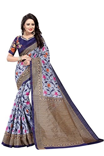 Yashika Women’s Silk Saree With Blouse Piece (Sdpl-Swati Navy_Multicolor)