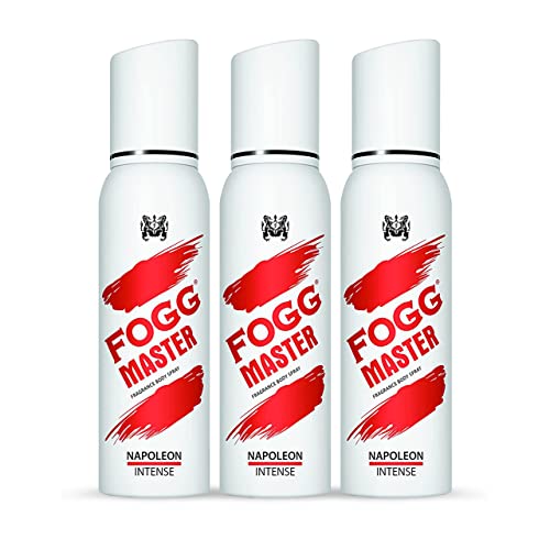 Fogg Master Intense Napoleon Perfume Body Spray, Long Lasting No Gas Deodorant for Men, 120ml (Pack of 3)