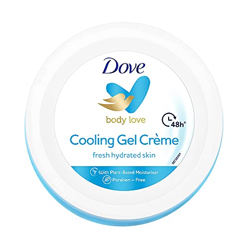 Dove Body Love Cooling Gel Crème Paraben Free, 48hrs Moisturisation with Plan Based moisturiser, Non Oily Feel, Refreshed Hydrated Skin 145g