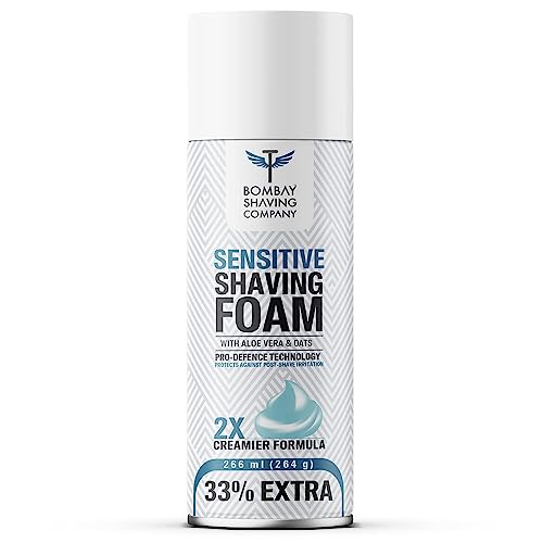 Bombay Shaving Company Sensitive Shaving Foam,266 ml (33% Extra) with Aloe Vera & Oats (Aloe Vera)