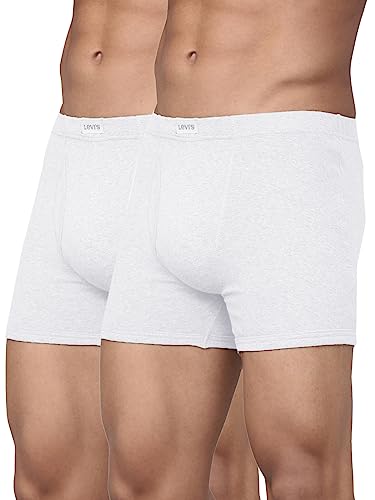 Levi’s Men’s Cotton Style #010 Comfort Regular Fit Solid Boxer (Pack of 2) (#010-BOXER Brief WHT-P2_White_S)