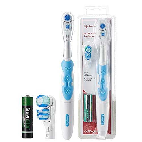 Lifelong LLDC45 Ultra Sonic Care Battery Powered Toothbrush for Adults with Free Clove Dental Care Plan,Replacable Heads| Soft Floss Tip & Spiral Bristles| 3 Smart Cleaning Modes| 1 year Manufacturer’s warranty, Blue)