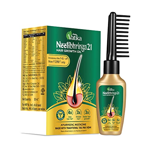 Vatika Neelibhringa 21 Hair Growth Oil – 50ml | New Hair Growth in 2 months, Clinically Proven