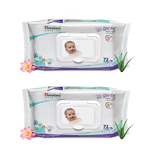 Himalaya Gentle Baby Wipes – 72 Pieces (Pack of 2)