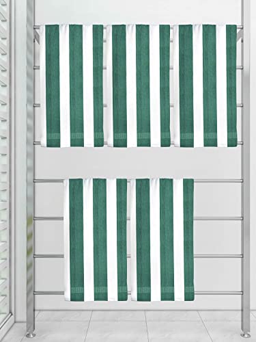Athom Trendz Ecosaviour Striped Cotton Bath Towel 70×140 cm Multicolour Pack of 5