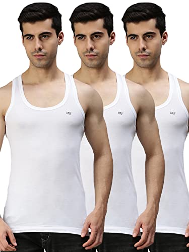 Lux Cozi Men’s Pack of 3 Solid White1 Vest(Size : X-Large)