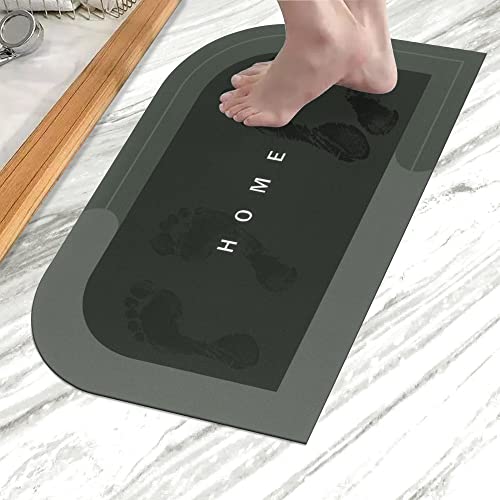 Story@Home Napa Leather Door Mat Water Absorbent mats for Kitchen Welcome Mat | Mat for Bedroom | Laundry Room Pack of 1 Singular Style Charcoal Chic