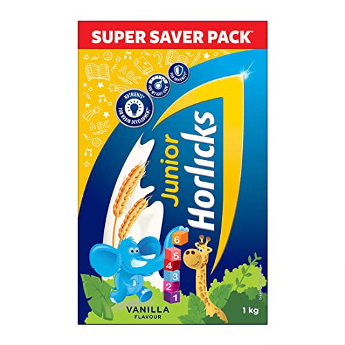 Junior Horlicks Vanilla Health & Nutrition Drink 1 kg Powder refill pack, For Toddlers & Young Kids, For Immunity, Growth & Concentration