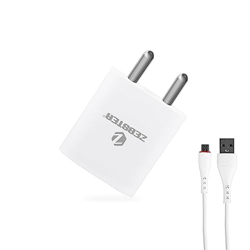 Zebster Z-A5211 Mobile USB Adaptor with Micro USB Cable with Output of 2.1A (White)
