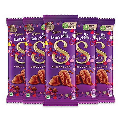 Cadbury Dairy Milk Silk Chocolate, Bar 60g (Pack of 5 x 60g)