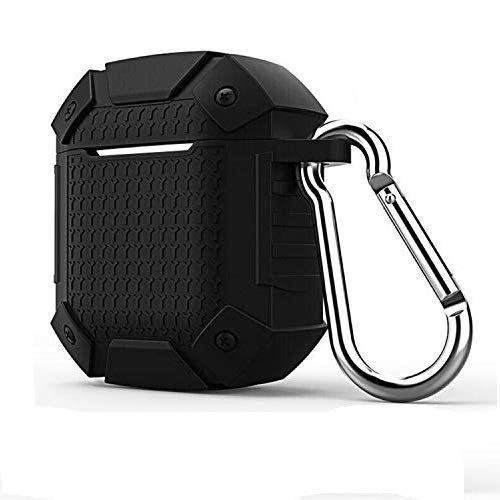GadgetBite Rugged Armor Protective Case Cover for Apple Wireless Earphones 1 & 2 – Classic Black
