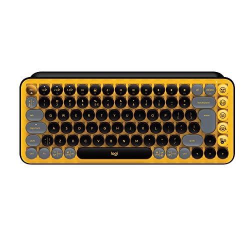 Logitech Pop Keys Mechanical Wireless Keyboard with Customisable Emoji Keys, Durable Compact Design, Bluetooth Or USB Connectivity, Multi-Device, Os Compatible – Blast