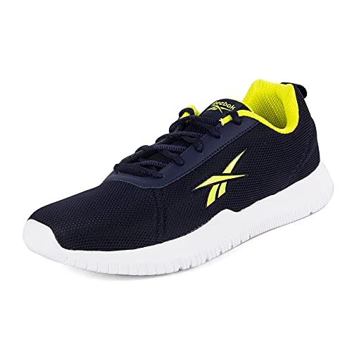 Reebok Men’s Mesh Ree-Glide Running Shoes – 7 UK, Vector Navy-SEMI Solar Yellow