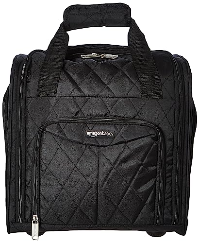 AmazonBasics 36 cm Black Quilted Underseat Cabin Softsided Trolley