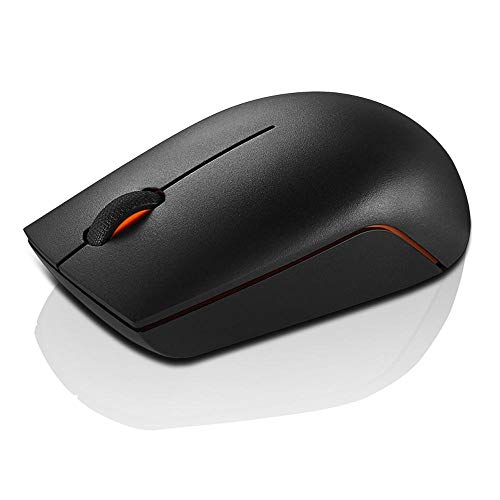Lenovo 300 Wireless Compact Mouse, 1000 DPI Optical sensor, 2.4GHz Wireless Nano USB, 10m range, 3-button(left,right,scroll) upto 3M left/right clicks & 1yr battery, Ambidextrous, Ergonomic GX30K79401