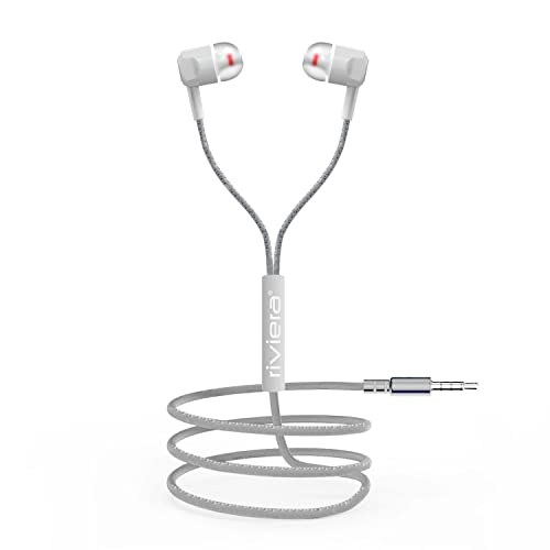 Riviera IPL-03 in Ear Earphones with Rich Bass and Surround Sound, Wired Earphones, Microphone, Clear Music-(White)