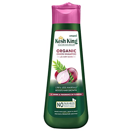 Kesh King Ayurvedic Onion Shampoo|Hair Fall Control & Growth Shampoo| Reduces Split Ends & Frizz |Repairs Dry & Damaged Hair | Goodness of Onion, Amla & Bhringraj for soft, silky & smooth hair -300 ml