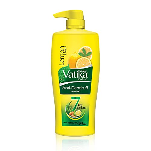 Dabur Vatika Lemon Anti-Dandruff Shampoo – 640ml | Reduces Dandruff from 1st wash | Moisturises Scalp | Provides Gentle Cleansing, Conditioning & Nourishment to Hair