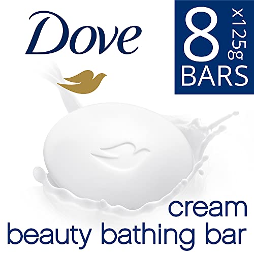 Dove Cream Beauty Bathing Bar 100 g (Combo Pack of 8) With Moisturising Cream for Softer, Glowing Skin & Body – Nourishes Dry Skin more than Bar Soap