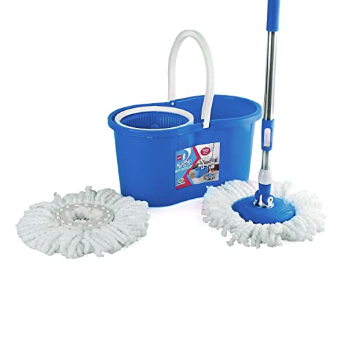 Cello Kleeno Compacto Spin Mop with 2 refill Blue
