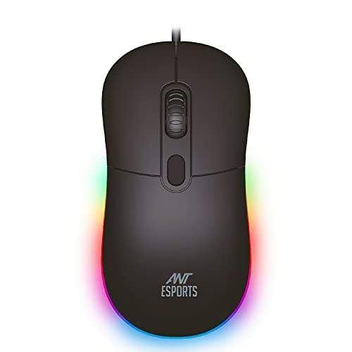 Ant Esports GM40 Wired Optical Gaming Mouse with RGB LED, Lightweight and Ergonomic Design, DPI Upto 2400, Compatible with Windows and Mac