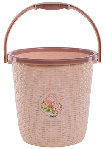 Nayasa Plastic Bucket (22 Cm X 22 Cm X 45 Cm, Brown)