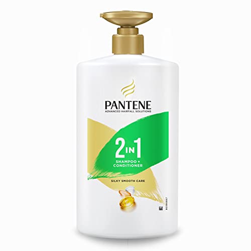 Pantene Advanced Hairfall Solution, 2in1 Anti-Hairfall Silky Smooth Shampoo & Conditioner for Women, 1L, Green