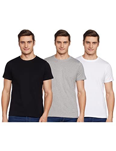 Chromozome Men Regular Fit Tee OS-10-WHITE, Black , Grey -M_White, Black, Grey_M