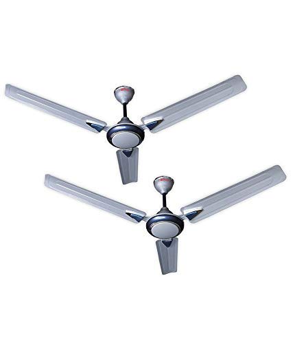 ACTIVA 1200 MM high Speed 390 RPM bee Approved Pure Copper Galaxy-1 Anti Dust Coating Ceiling Fan Silver Blue-2 Year Warranty Pack of 2