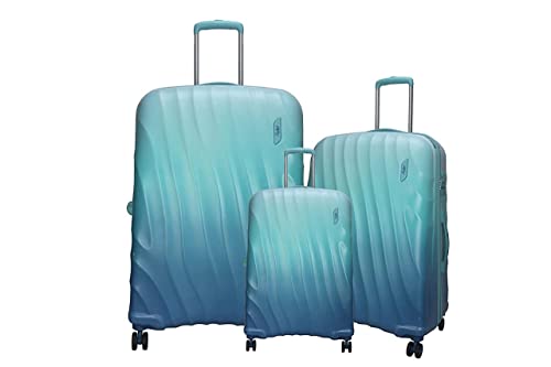 VIP Polycarbonate Hard 15.35 inch SUITCASE(OPENSKIES Trolley Set of 3_sky blue)