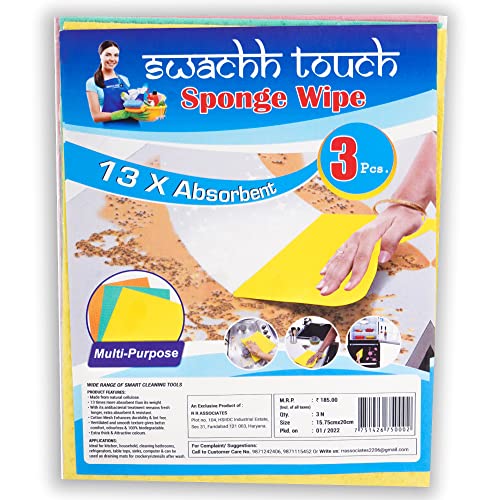 Swachtouch Multi-Purpose Kitchen Cleaning Sponge Wipe Pack of 3