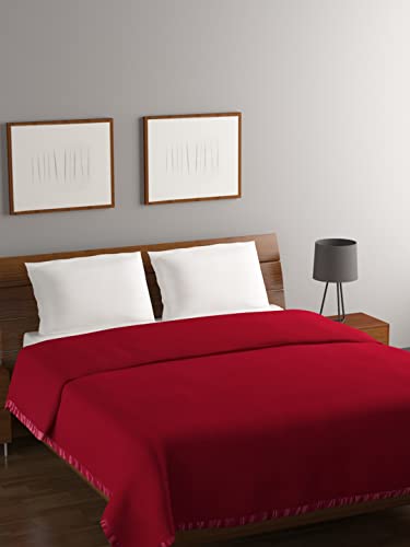 Bombay Dyeing Maron Color All Season 260 GSM Double Blanket