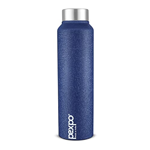 Pexpo Stainless Steel Fridge Water Bottle, 1000 ml, Blue, Chromo | Fast Cooling & Eco-Friendly Water Bottle