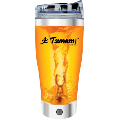 Tsunami Mixer Pro Protein & Meal Replacement Portable Mixer Plastic Blades Battery Operated (Silver)