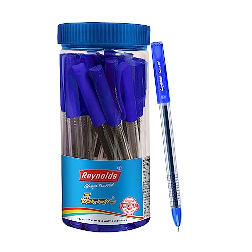Reynolds JIFFY GEL 25 CT JAR – BLUE I Lightweight Gel Pen With Comfortable Grip for Extra Smooth Writing I School and Office Stationery | 0.5mm Tip Size