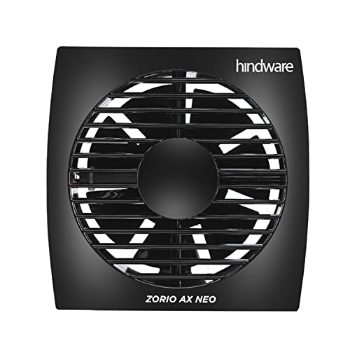 Hindware Zorio Ax Neo 150mm Exhaust Fan with Low Noise, Powerful Air Suction and High Speed, For Kitchen or Bathroom With Overload Protection For Odourless, Clean and Fresh Air (Black)