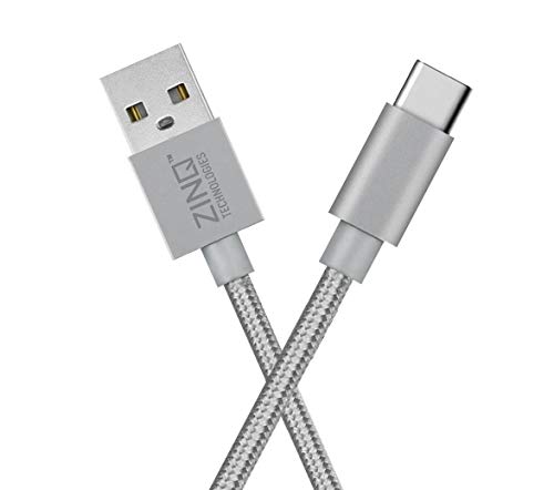 Zinq Technologies USB Type C to USB Type A 2.0 Cable for Smartphone (Silver)