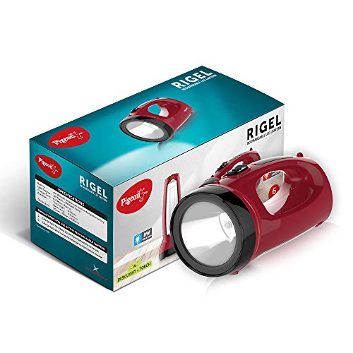 Pigeon by Stovekraft Rigel LED Emergency Rechargeable Lamp with 900 mAH and 4 Hours Backup (Red)