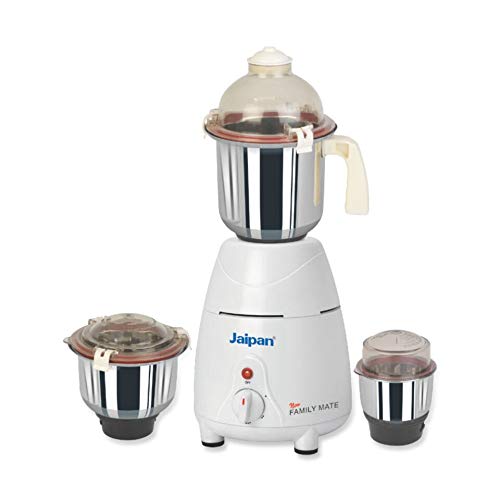 Jaipan 850 Watt Family Mate Mixer Grinder (White) 3 Jars, Small (JPMG0113)