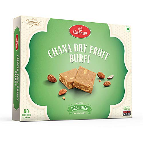 Haldiram Chana Dry Fruit Burfi, 400g, Indian Sweets Diwali Gift Pack