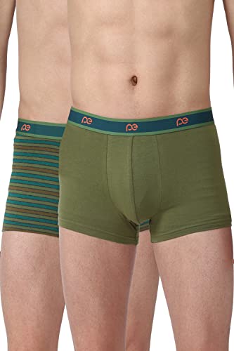 Peter England Men’s Cotton Blend Classic Trunks (Pack of 2) (PETRMRGPA19382_Olive_S)