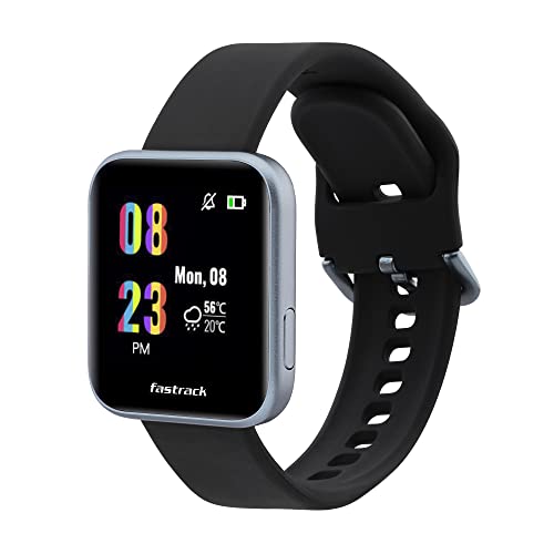 Fastrack Reflex Slay Smartwatch with Full Touch Screen 1.4-inch Display and 24×7 HRM & SpO2 Monitor-68024AP01 (Charcoal Black)
