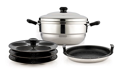 Coconut Adigas Stainless Steel with Non Stick Idly Steamer – 15 Idli