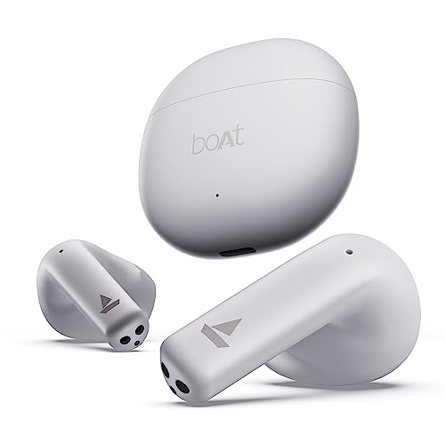 boAt Airdopes Atom 81 True Wireless Earbuds with Upto 50H Playtime, Quad Mics ENx™ Tech, 13MM Drivers,Super Low Latency(50ms), ASAP™ Charge, BT v5.3(Pearl White)